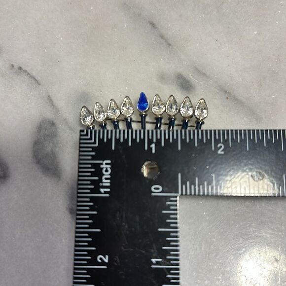 Menorah beweled brooch pin - Picture 4 of 7